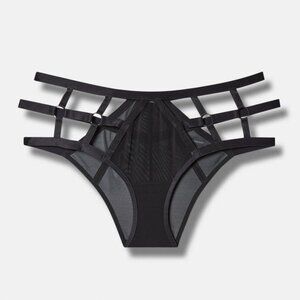 Torrid Black Overt Strappy Mesh Hipster Panty Size 3 Sexy Lingerie Goth Punk NWT